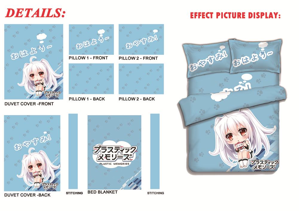 Isla - Plastic Memories Japanese Anime Bed Sheet Duvet Cover with Pillow Covers
